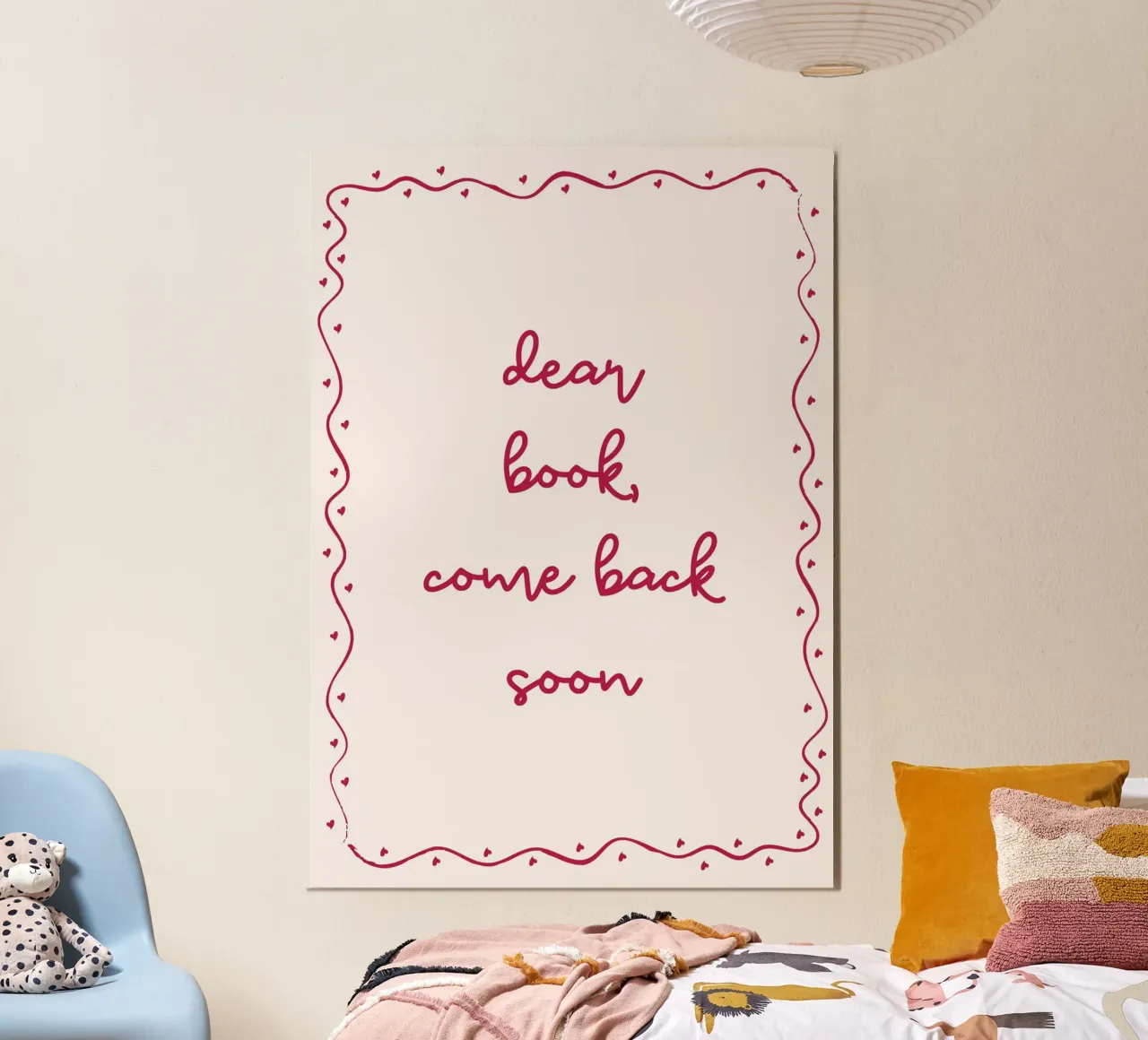 Poster accogliente "Caro libro, torna presto". poster da vintagepod