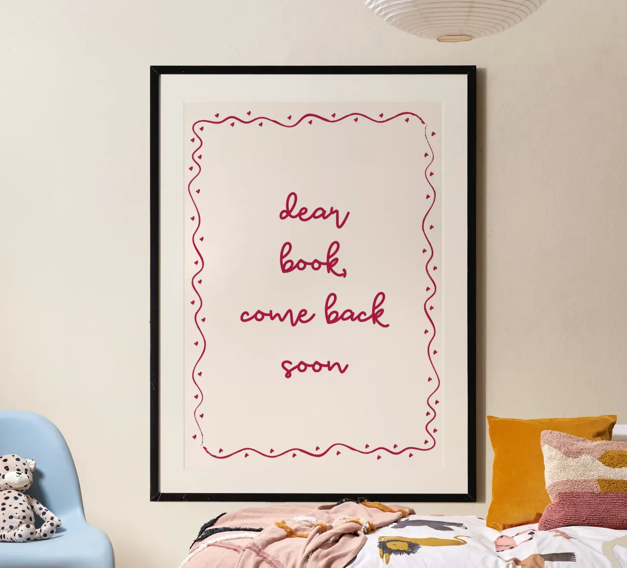 Poster accogliente "Caro libro, torna presto". poster da vintagepod