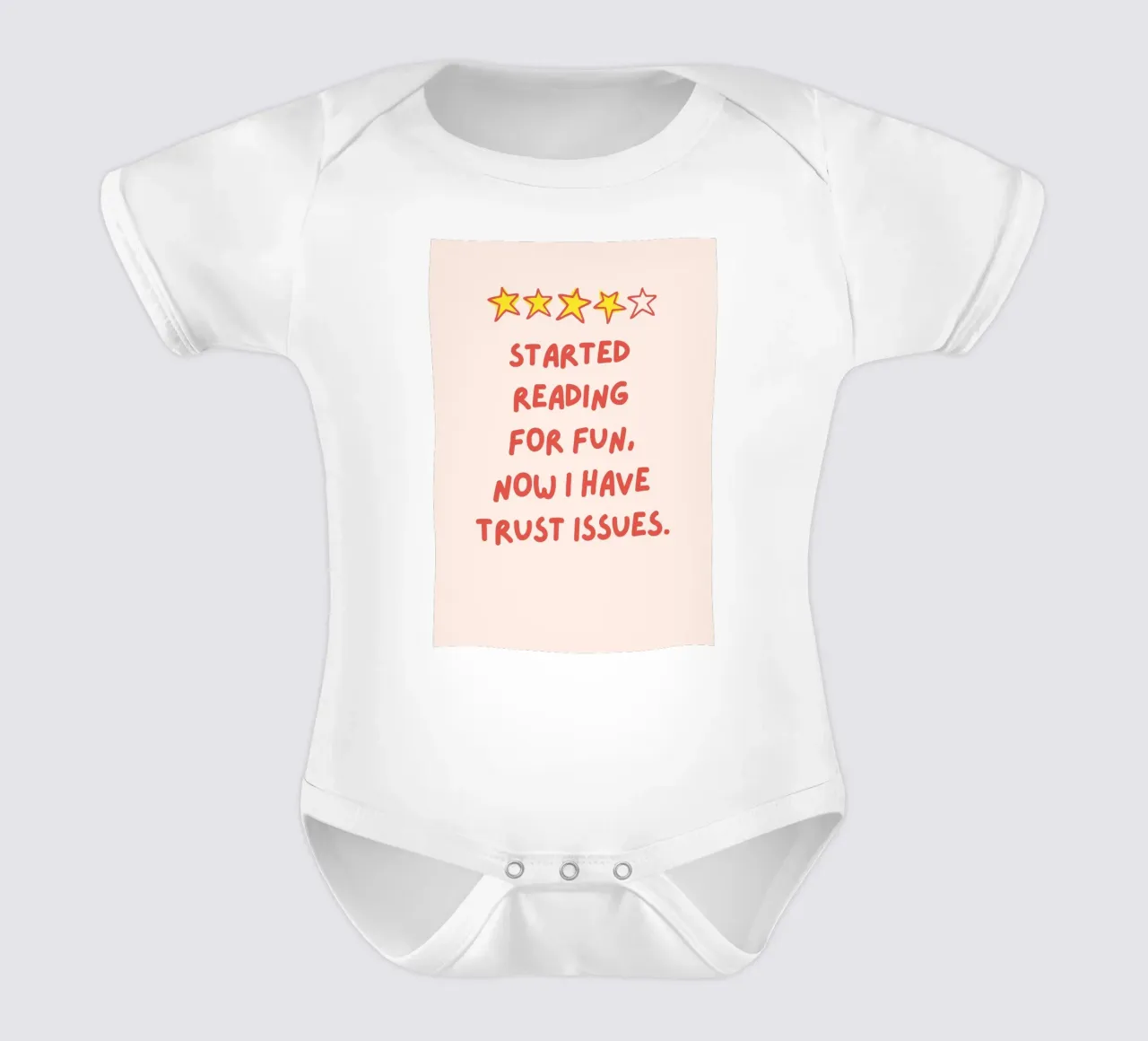 "Started Reading for Fun" Witty Poster short-sleeve baby romper by vintagepod