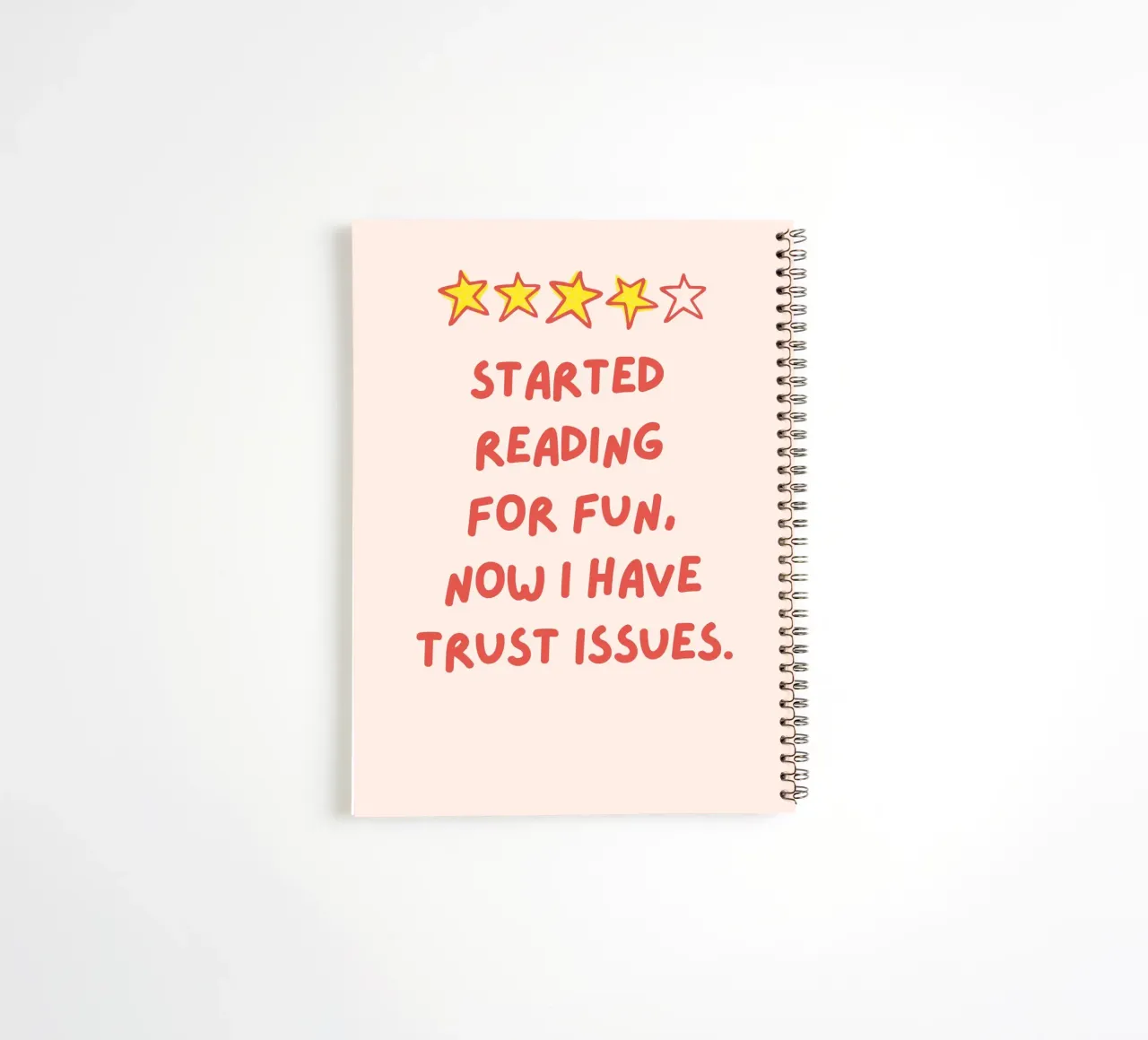 "Started Reading for Fun" Witty Poster spiral notebook by vintagepod