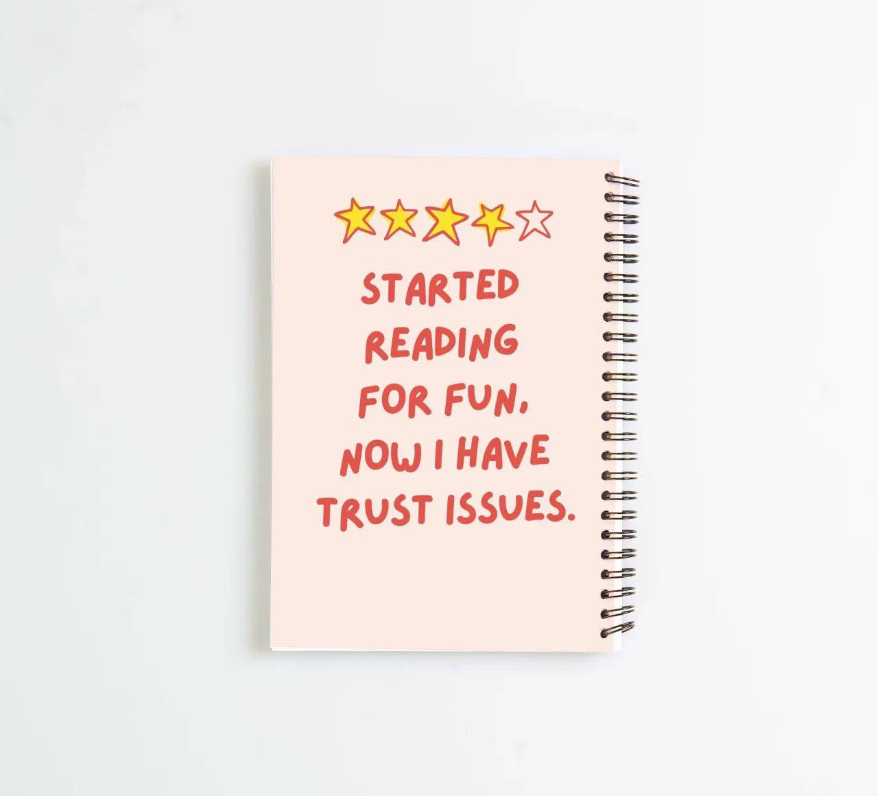 "Started Reading for Fun" Witty Poster spiral notebook by vintagepod