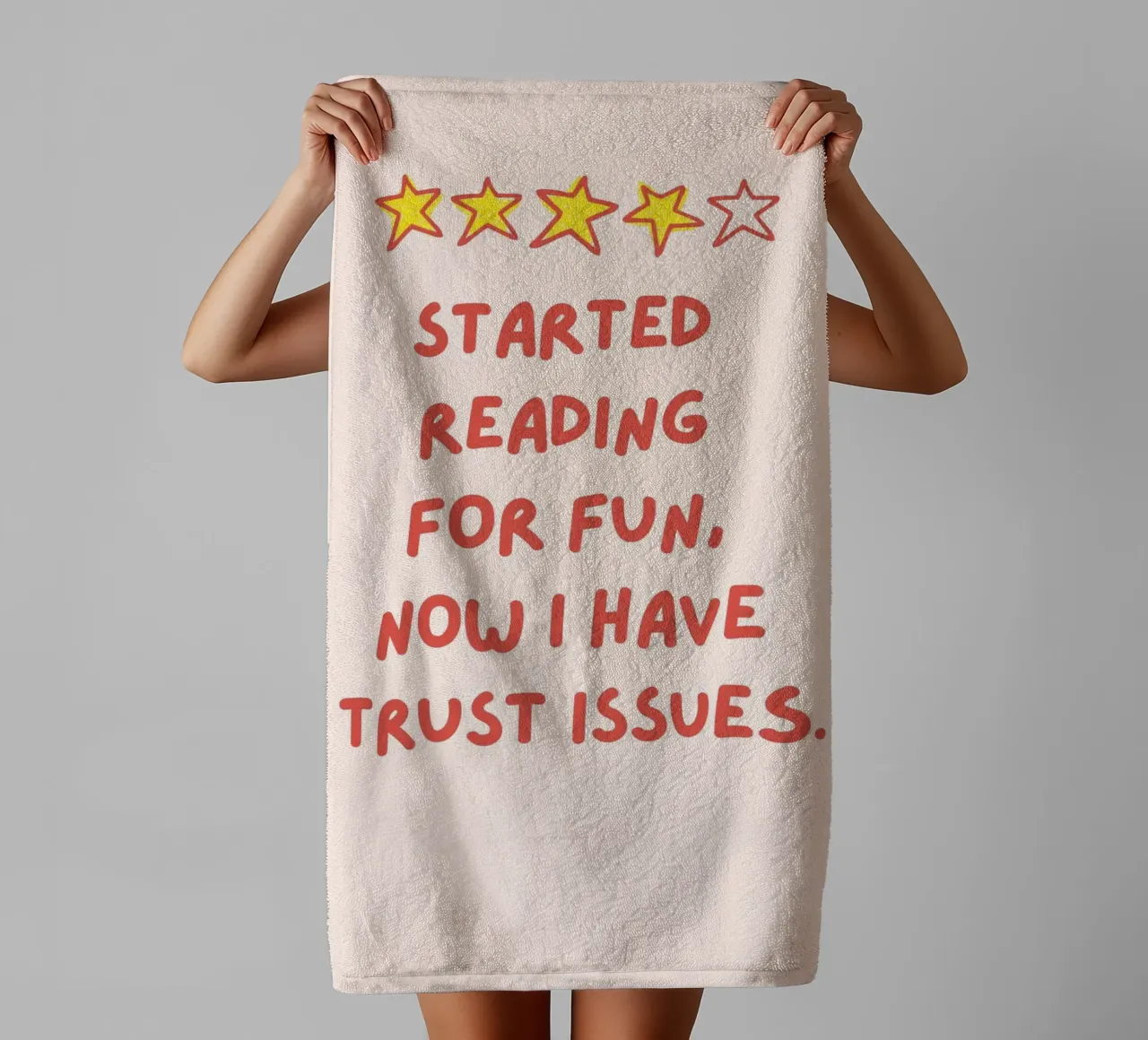 "Started Reading for Fun" Witty Poster towel by vintagepod