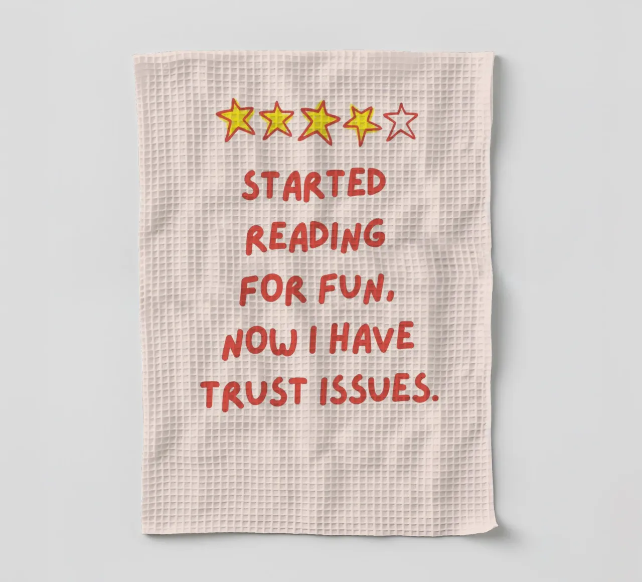 "Started Reading for Fun" Witty Poster tea towel by vintagepod