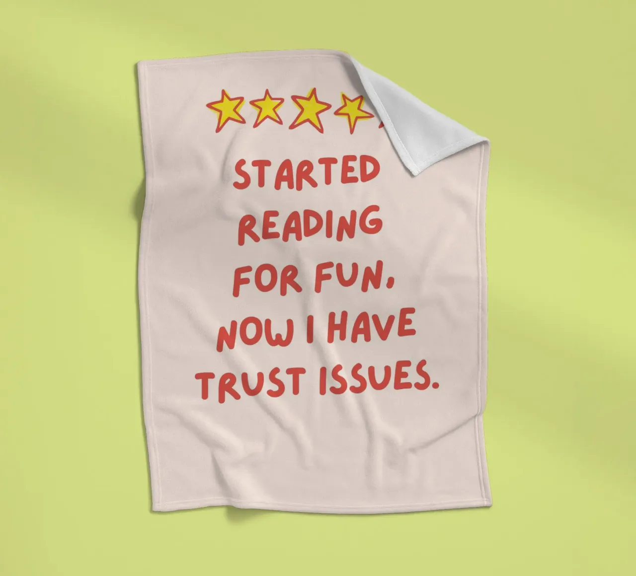 "Started Reading for Fun" Witty Poster fleece blanket by vintagepod