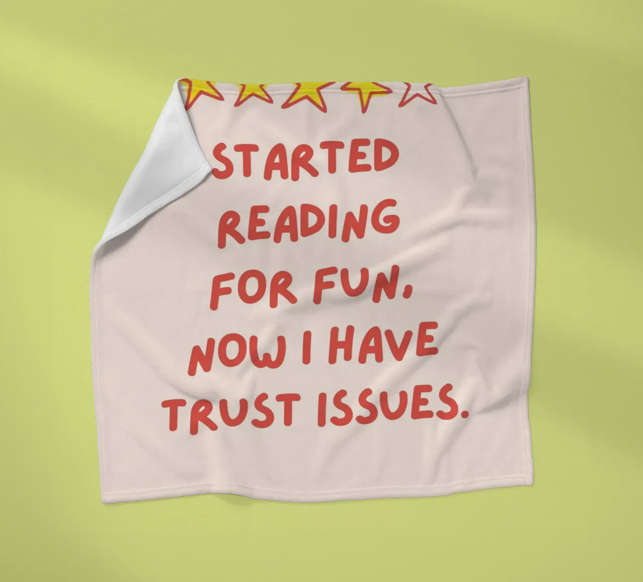 "Started Reading for Fun" Witty Poster fleece blanket by vintagepod