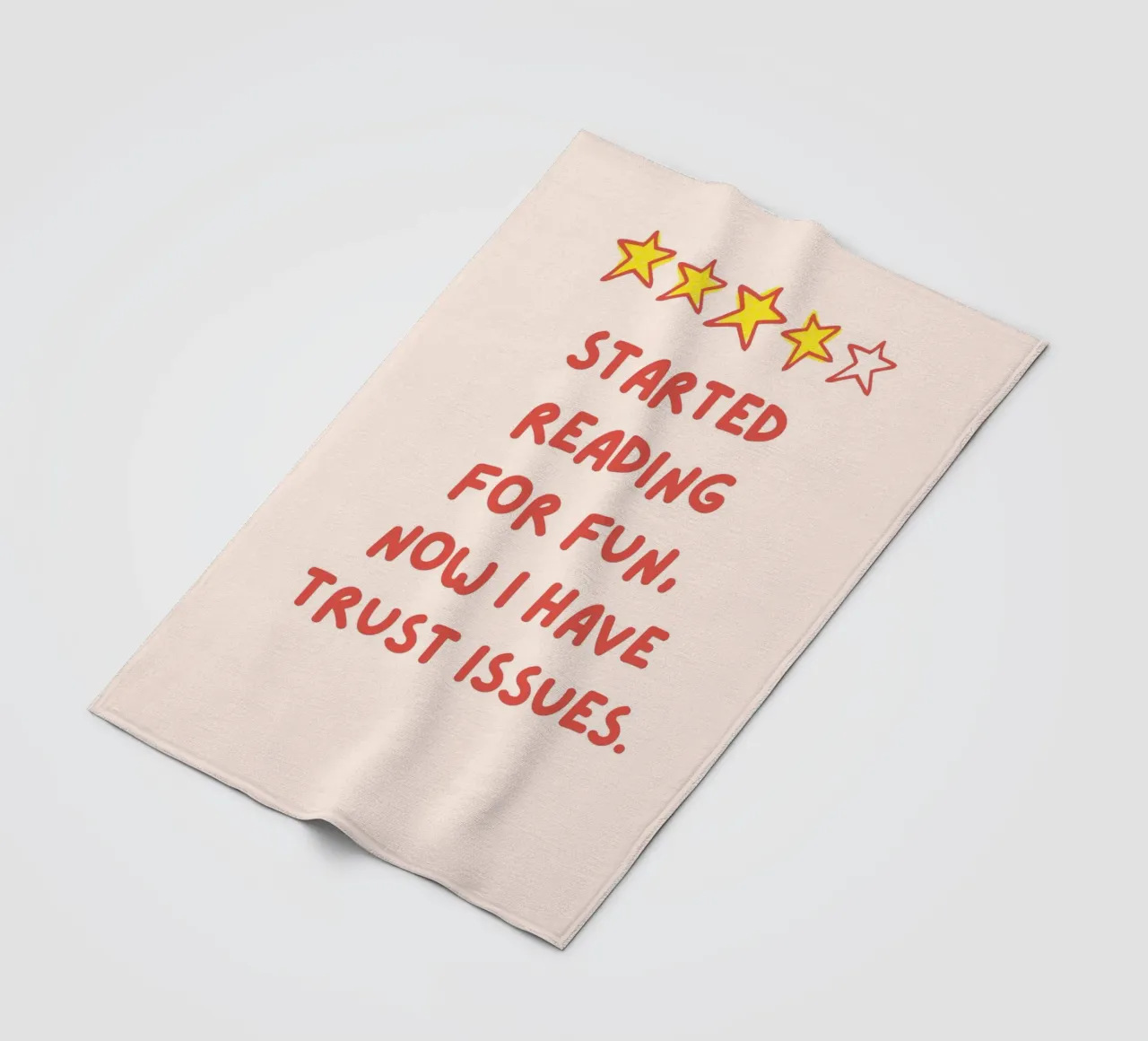 "Started Reading for Fun" Witty Poster fleece blanket by vintagepod