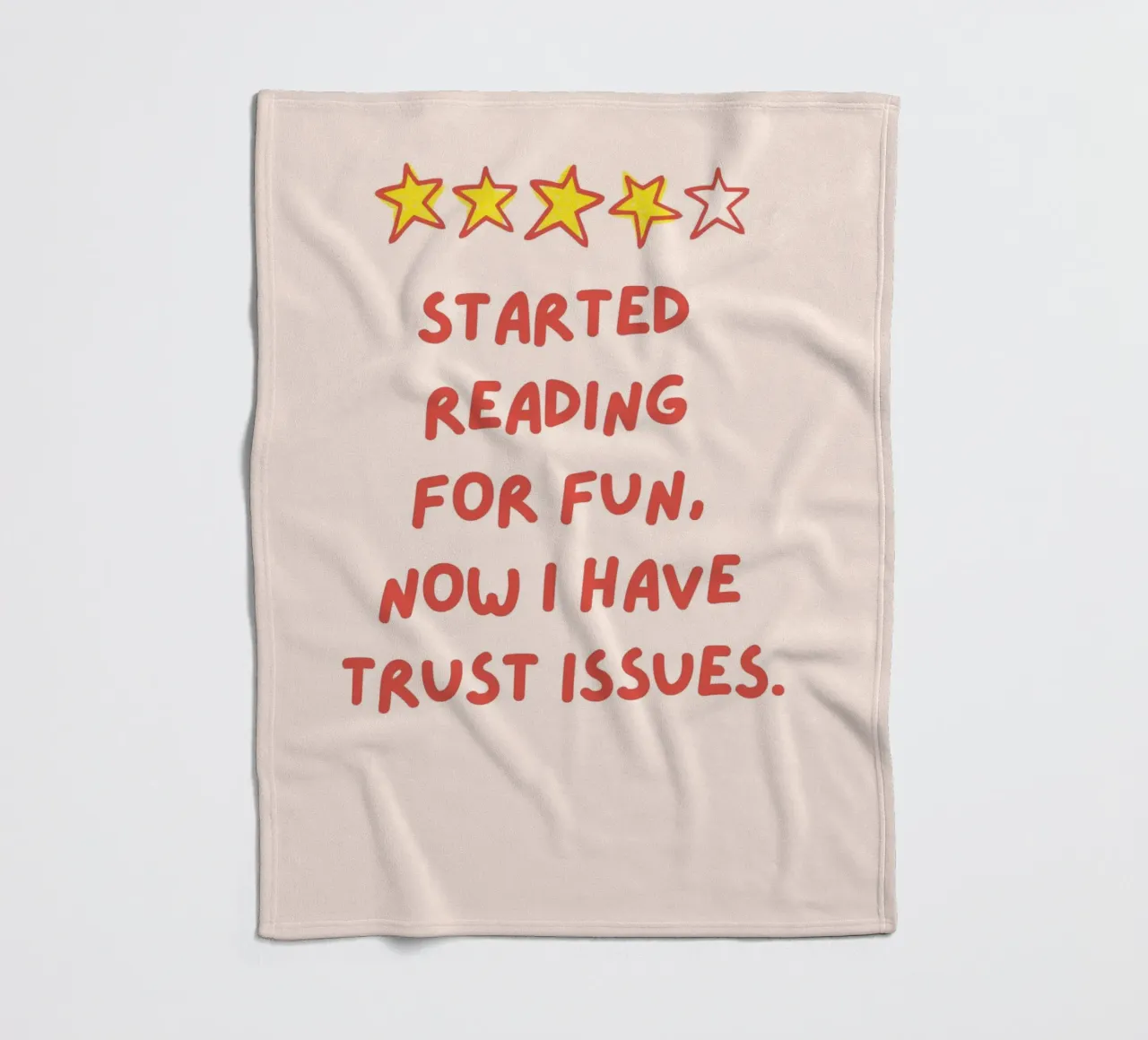 "Started Reading for Fun" Witty Poster fleece blanket by vintagepod