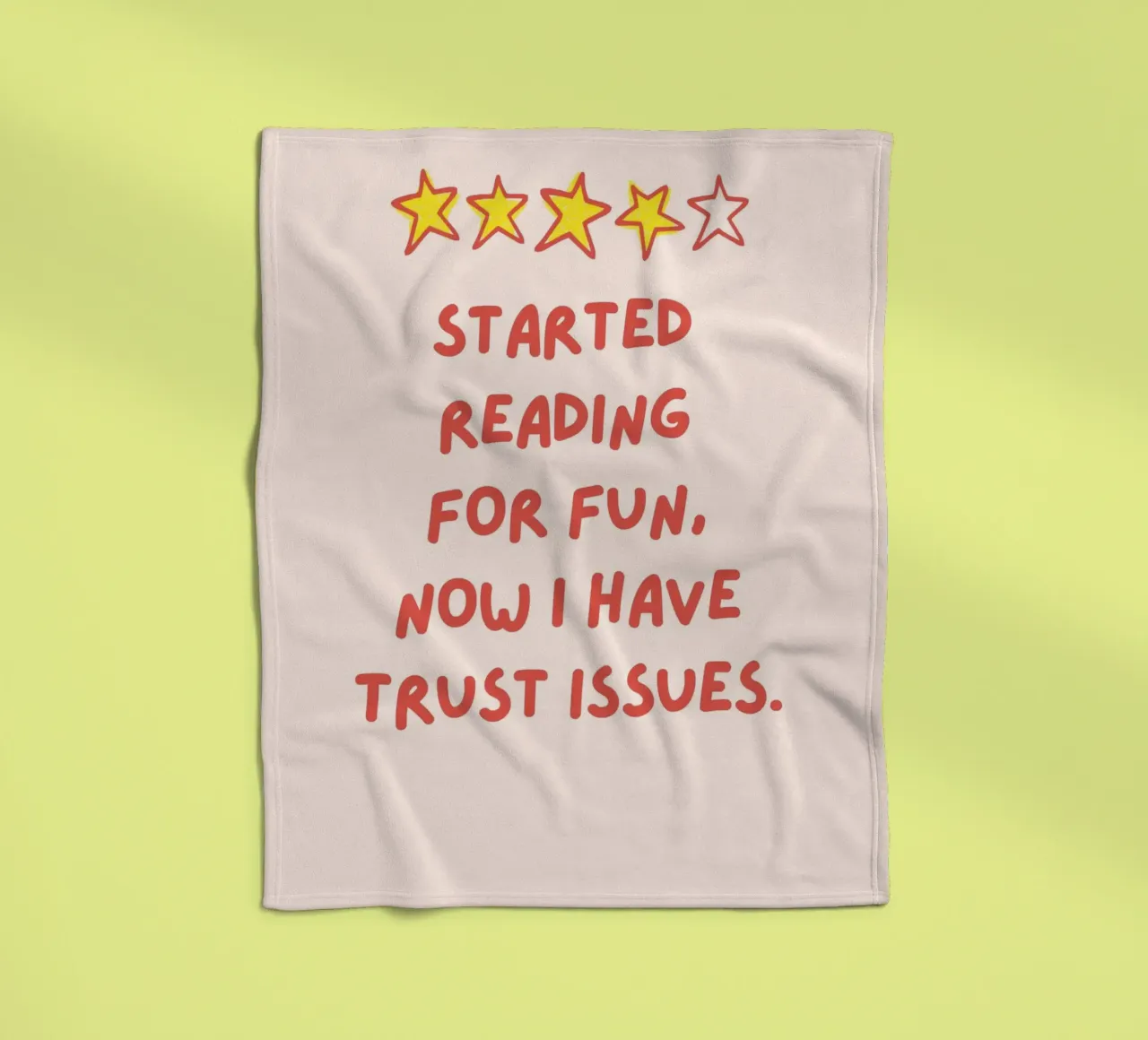"Started Reading for Fun" Witty Poster fleece blanket by vintagepod