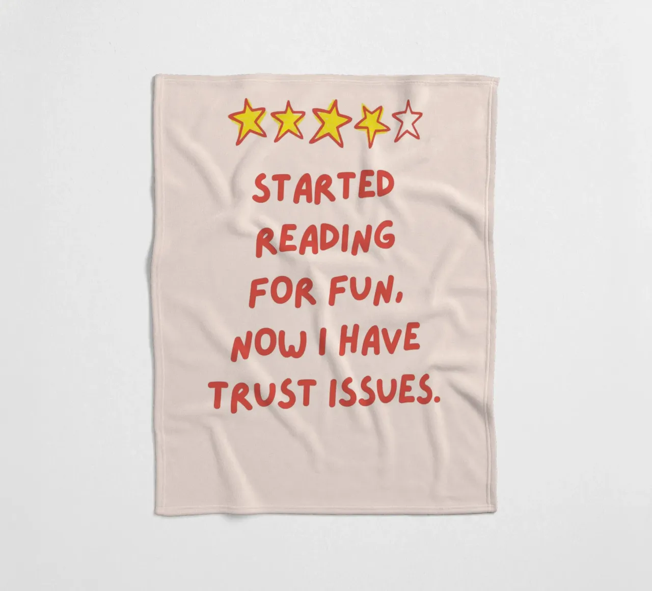 "Started Reading for Fun" Witty Poster fleece blanket by vintagepod