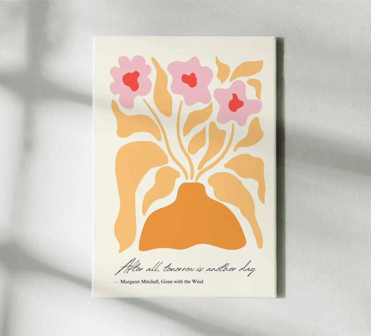 "Tomorrow Is Another Day" Bloemenposter canvas met Baklijst van vintagepod