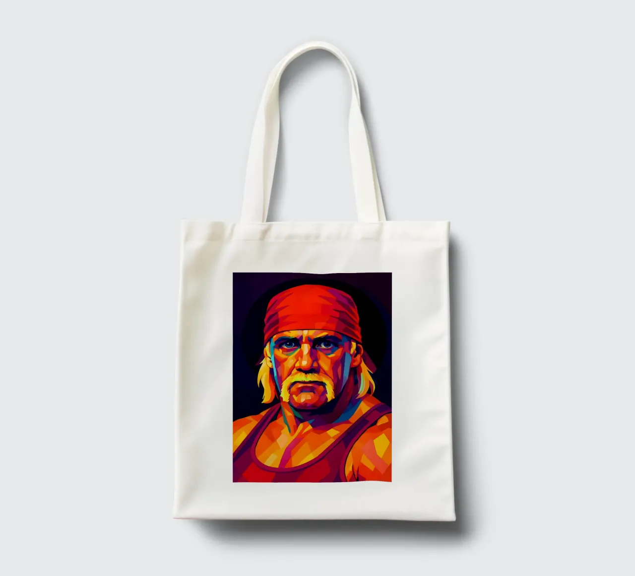 Hulk Hogan ritratto al neon wpap borsa in juta da BONANZA