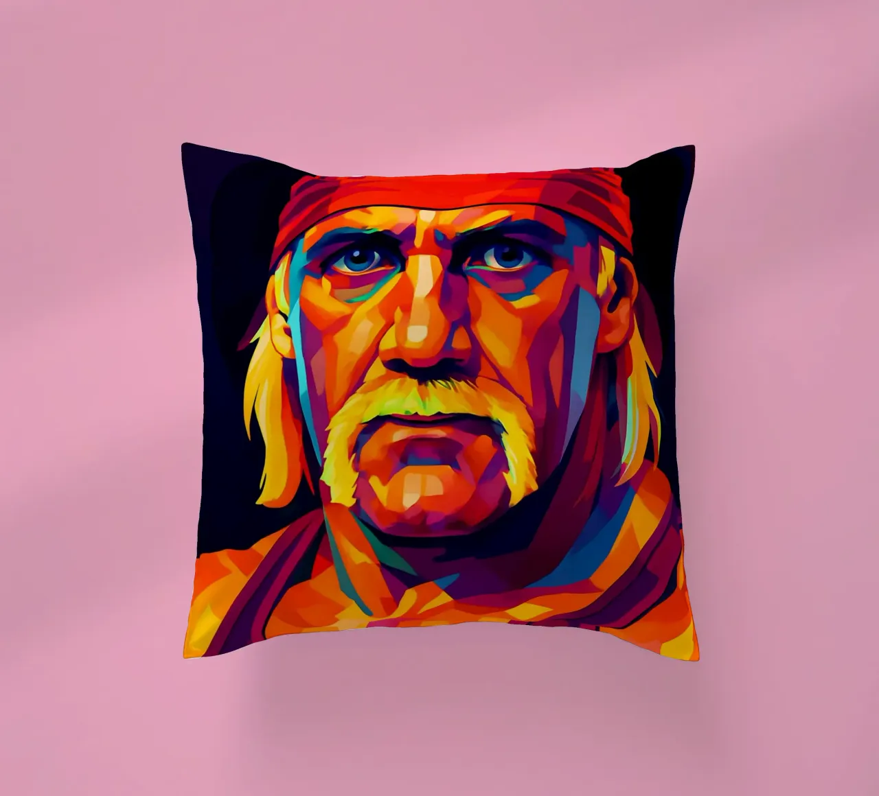 Hulk Hogan ritratto al neon wpap cuscino da BONANZA