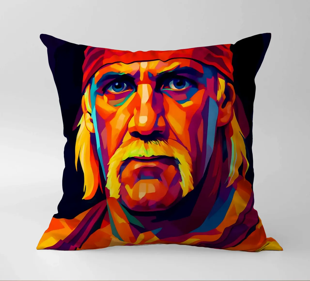 Hulk Hogan ritratto al neon wpap cuscino da BONANZA