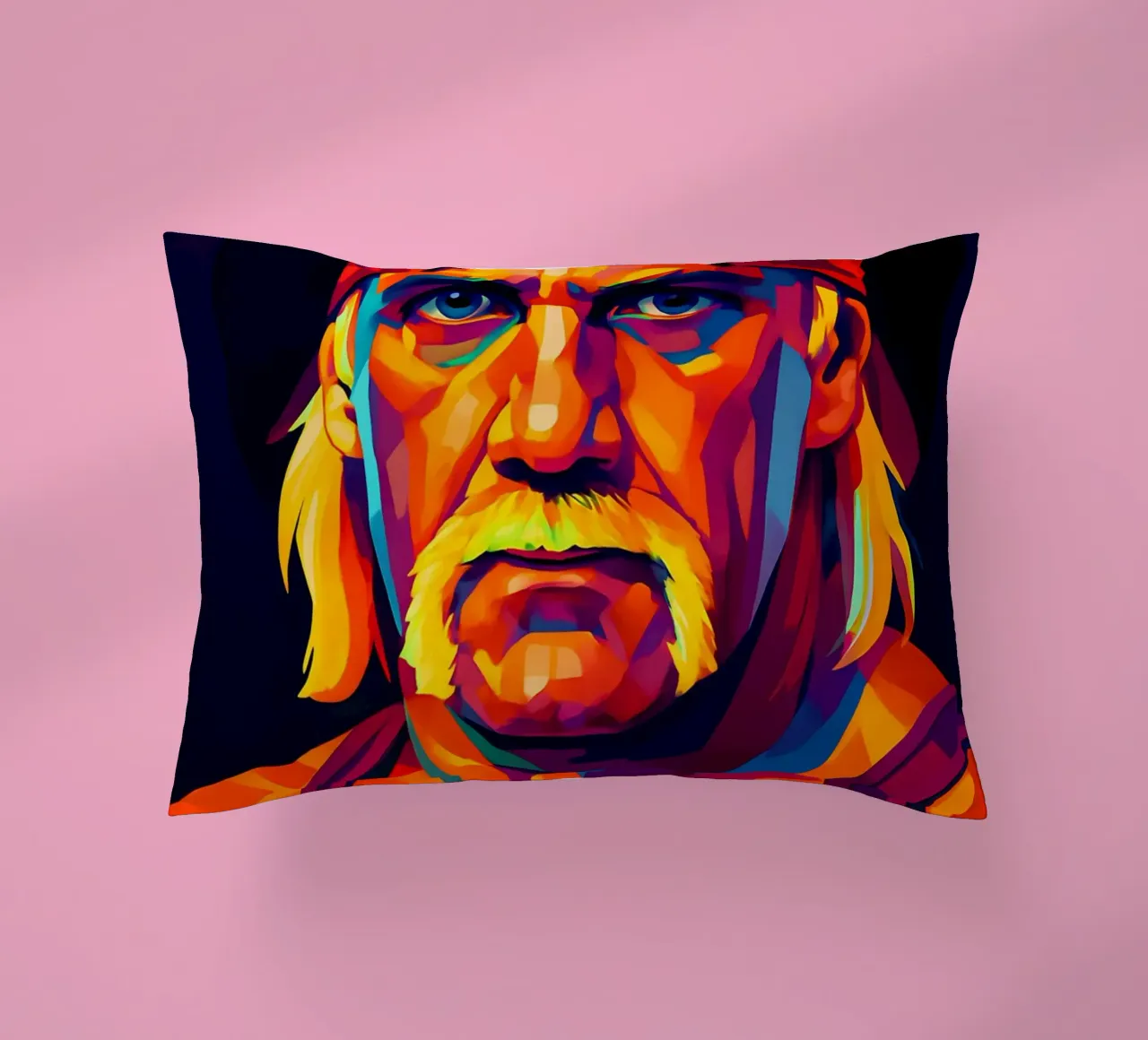 Hulk Hogan ritratto al neon wpap cuscino da BONANZA