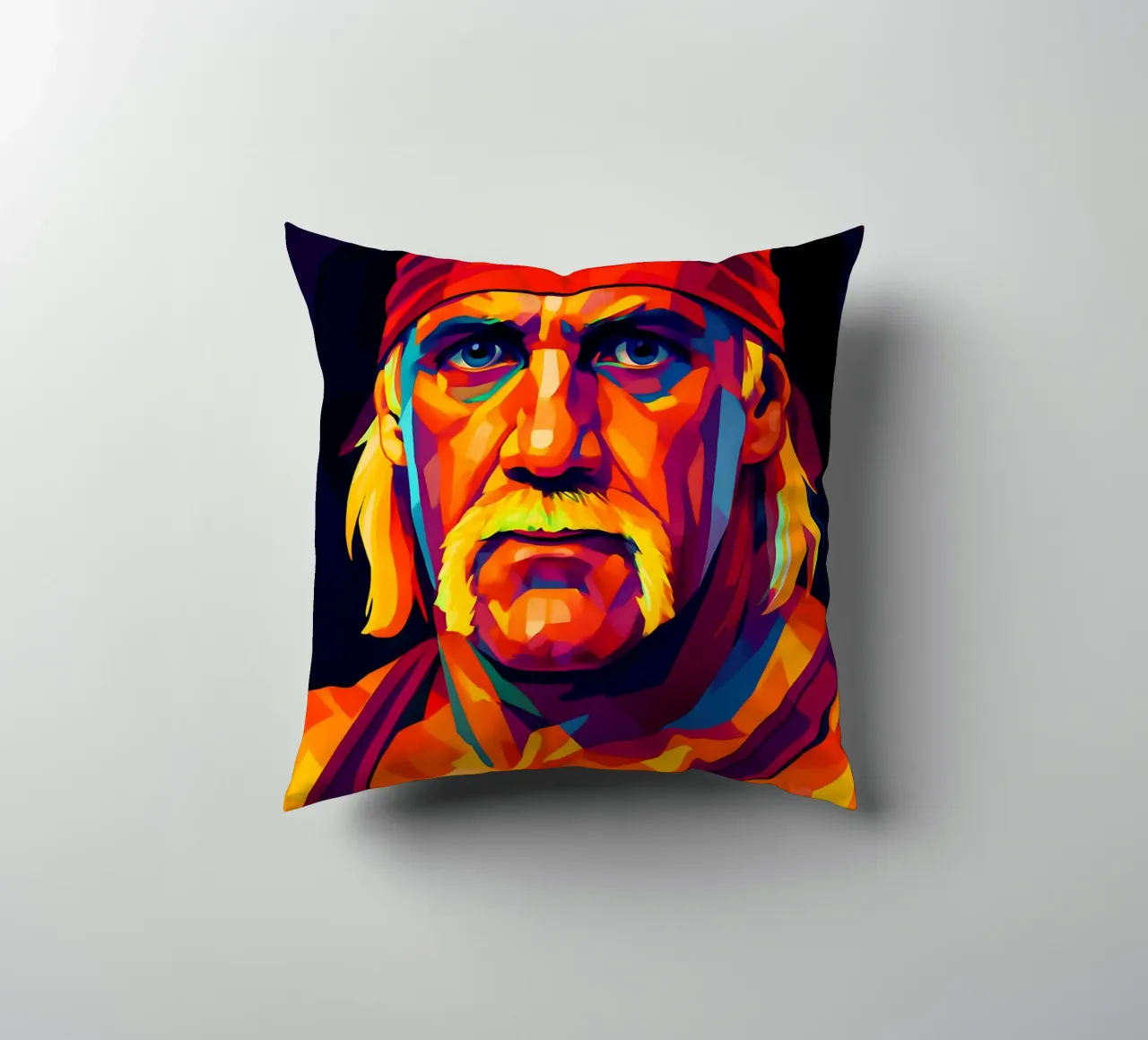 Hulk Hogan ritratto al neon wpap cuscino da BONANZA