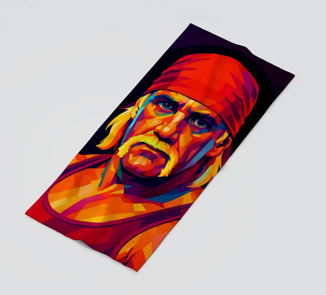 Hulk Hogan ritratto al neon wpap telo mare da BONANZA