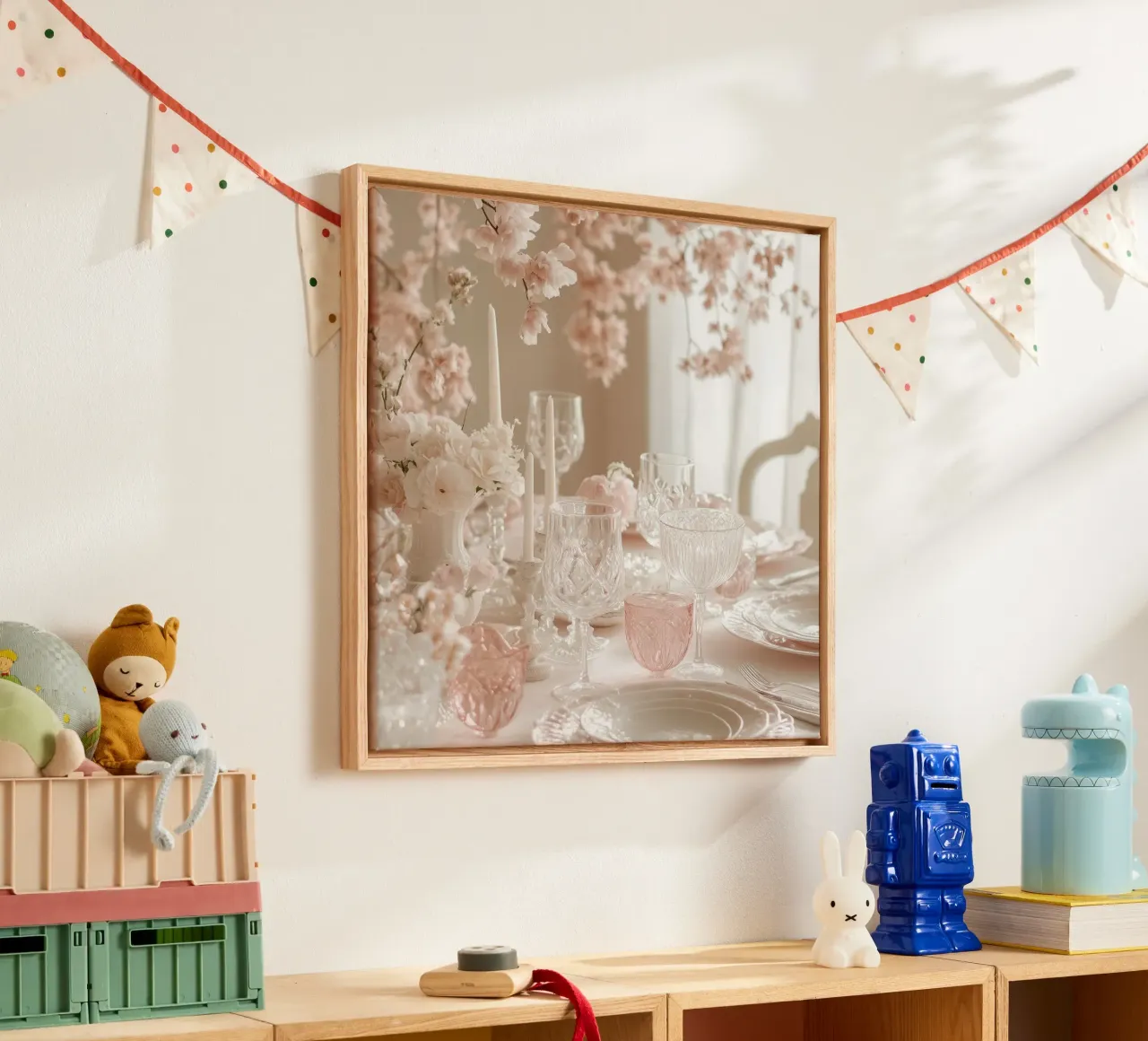 Sussurri in rosa tela con Cornice a cassetta da StillVibe Home