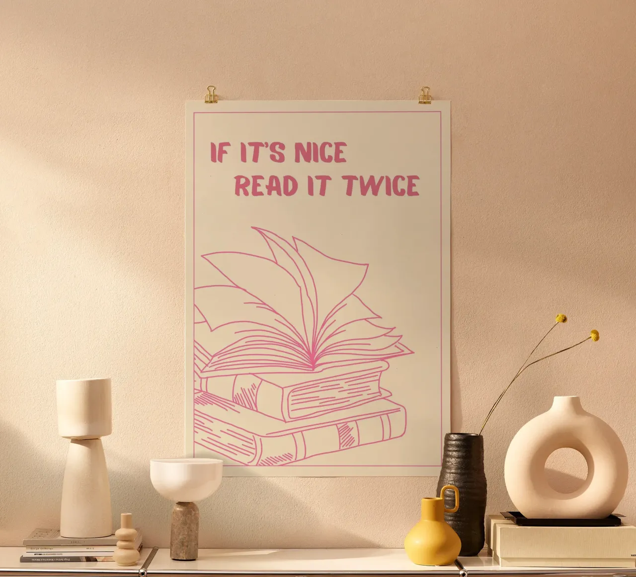 "If It's Nice, Read It Twice" Book Lover Poster poster by vintagepod
