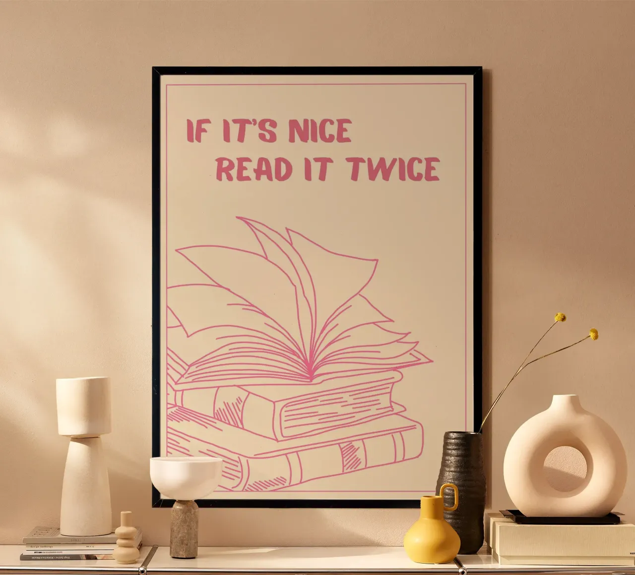 "If It's Nice, Read It Twice" Book Lover Poster poster by vintagepod