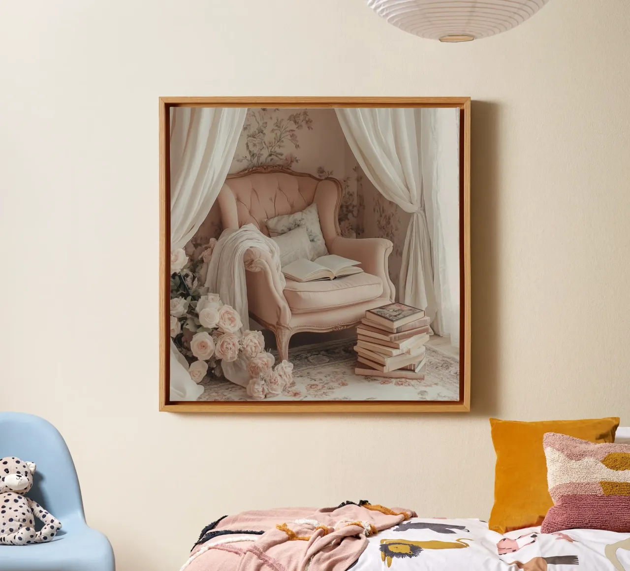Whispers in Pink canvas met Baklijst van StillVibe Home