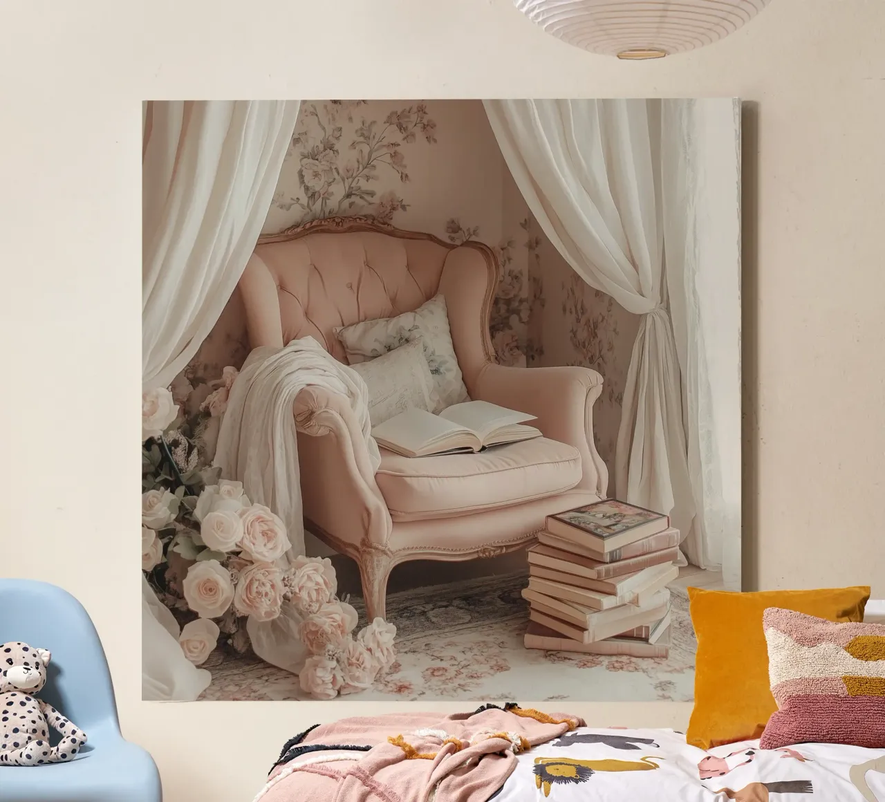 Whispers in Pink canvas met Baklijst van StillVibe Home