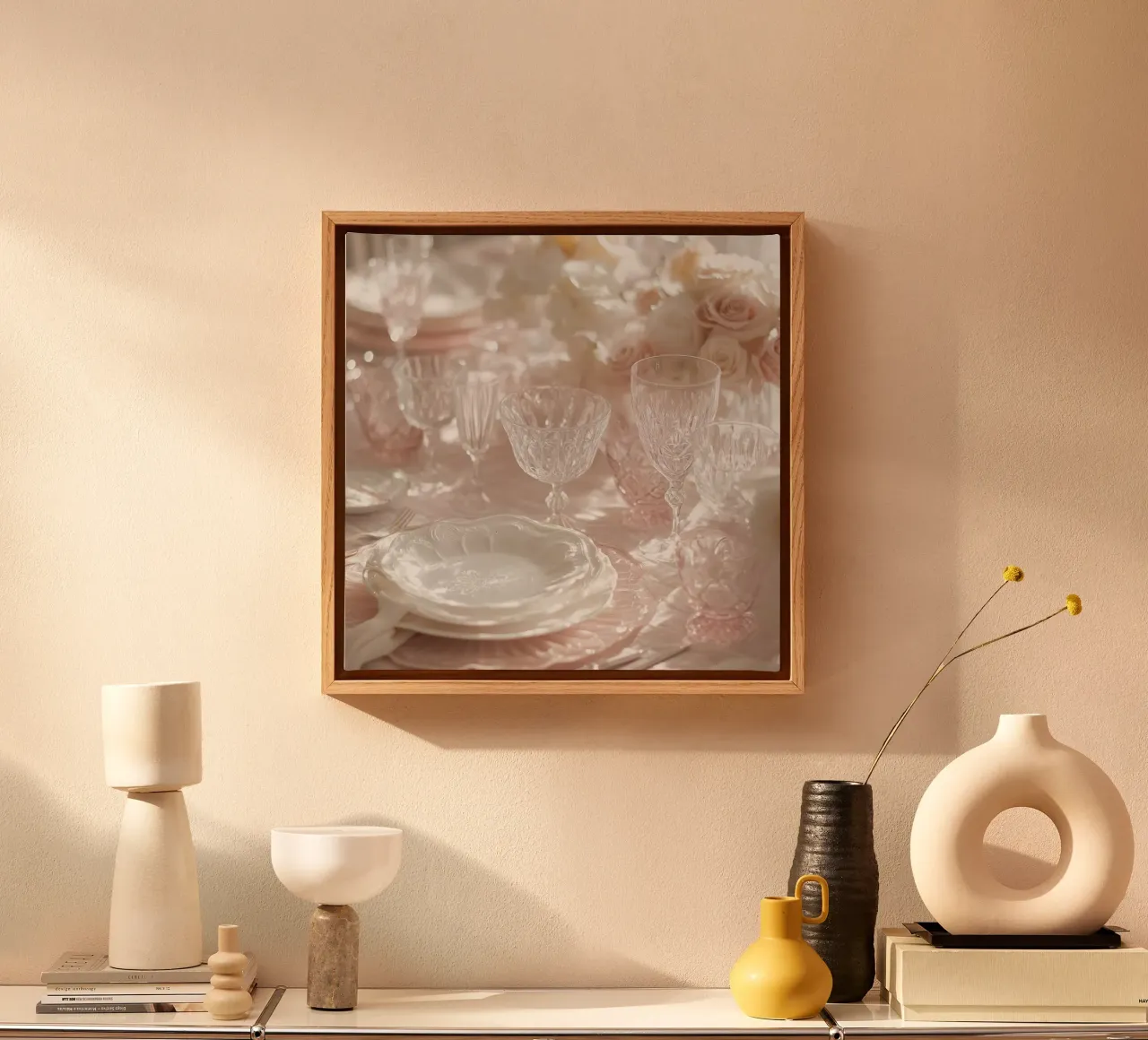 Sussurri in rosa tela con Cornice a cassetta da StillVibe Home