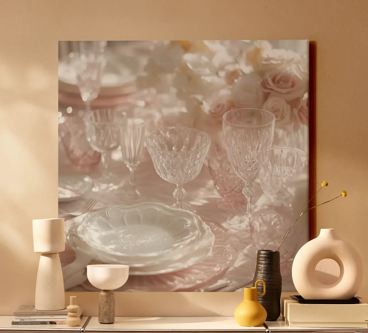 Sussurri in rosa tela con Cornice a cassetta da StillVibe Home