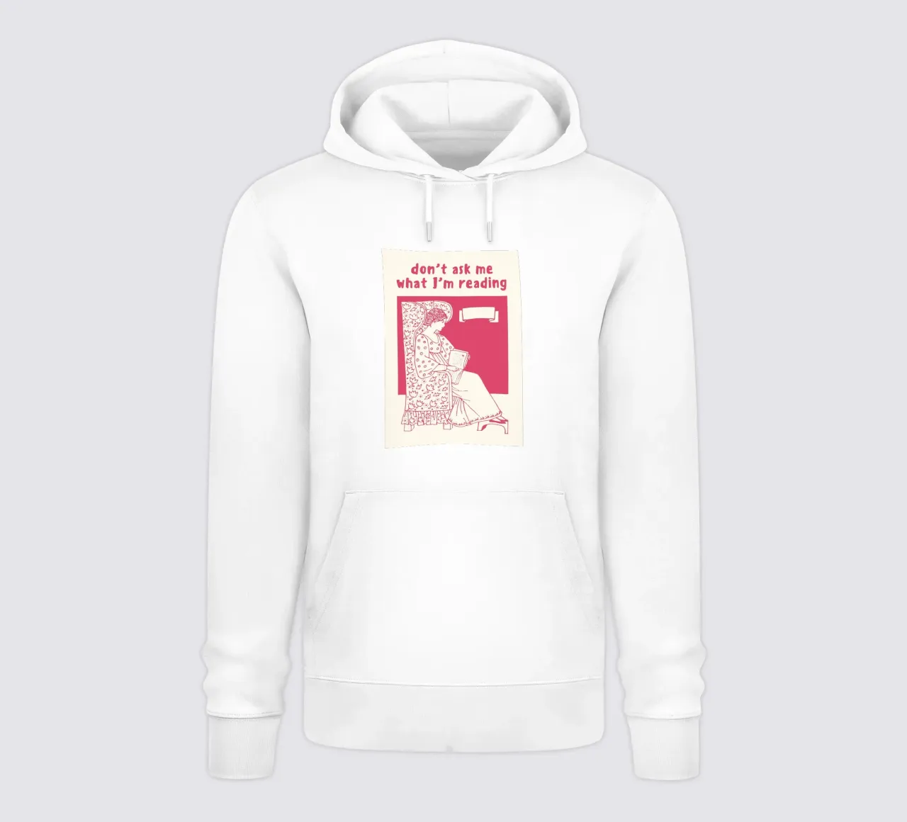 "Póster retro "No me preguntes lo que leo sudadera con capucha de vintagepod