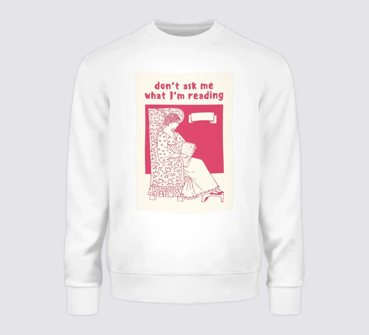 "Póster retro "No me preguntes lo que leo sudadera de vintagepod