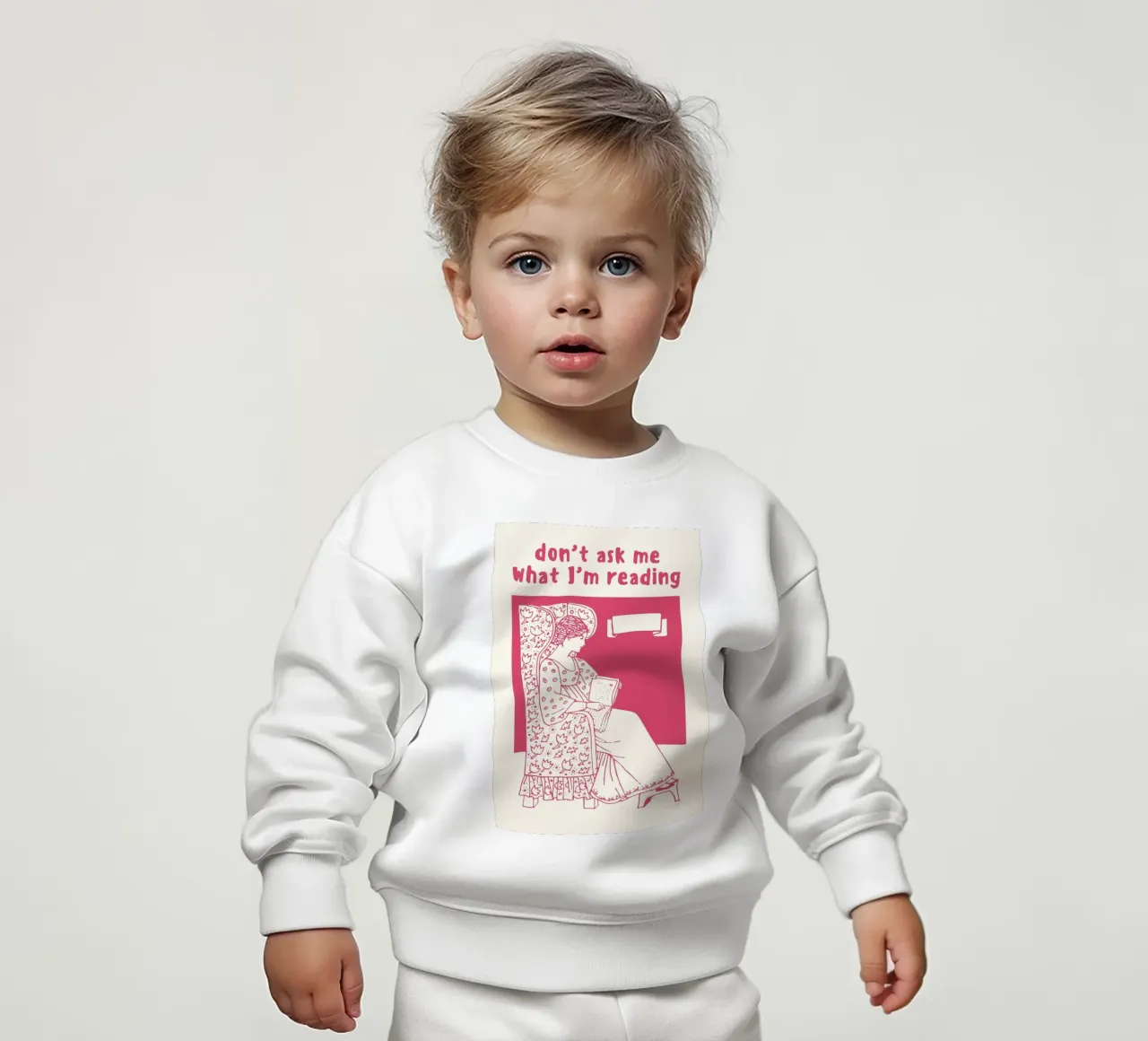 "Póster retro "No me preguntes lo que leo sudadera de bebé de vintagepod
