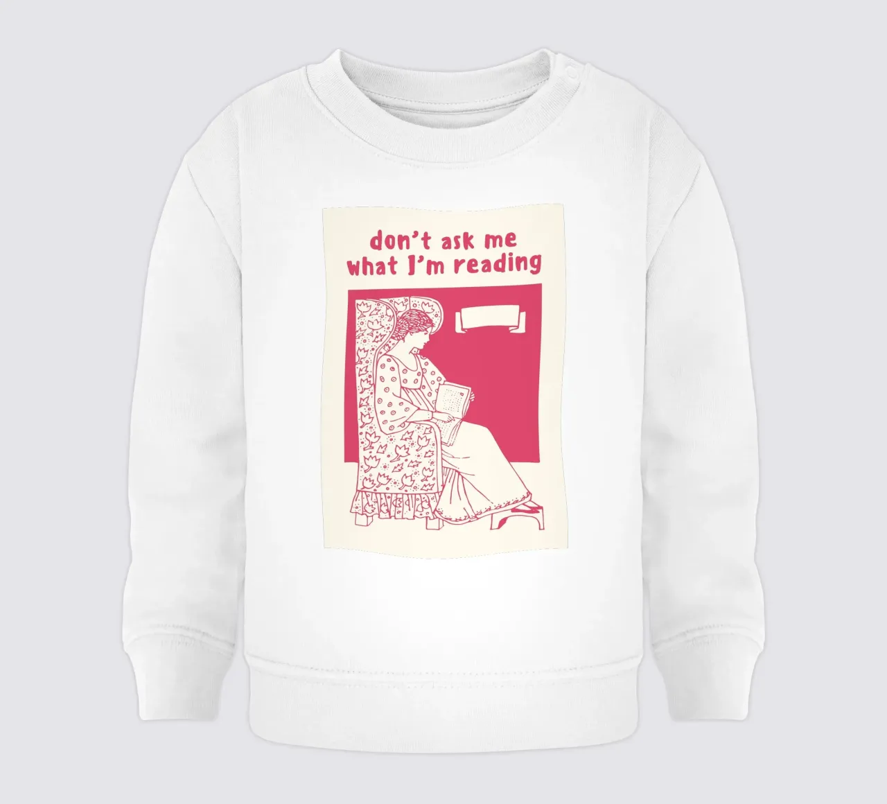 "Póster retro "No me preguntes lo que leo sudadera de bebé de vintagepod
