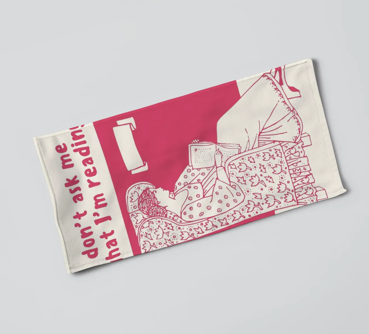 "Don't Ask Me What I'm Reading" Retro Poster towel by vintagepod