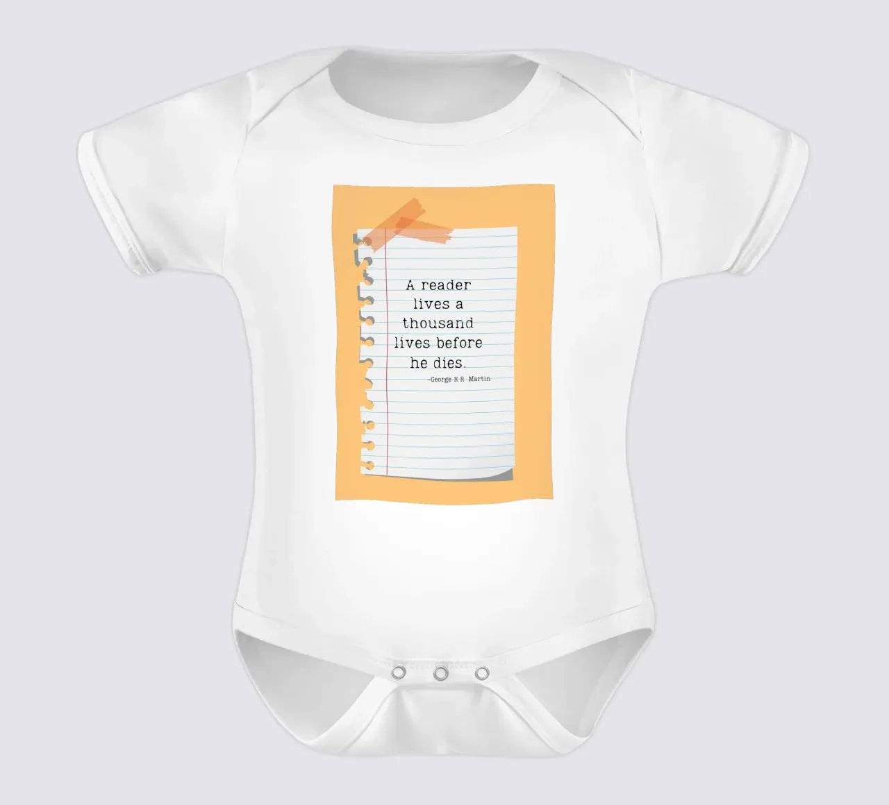 George R.R. Martin "Tausend Leben" Zitat Poster Kurzarm Babybody von vintagepod