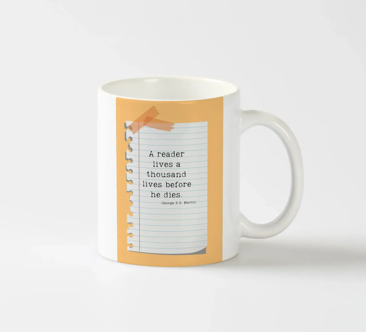Poster con citazione di George R.R. Martin "Thousand Lives tazza in ceramica da vintagepod