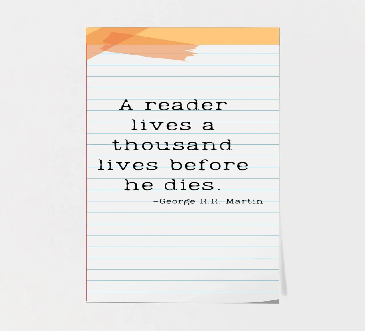 George R.R. Martin "Tausend Leben" Zitat Poster Stickerbogen von vintagepod