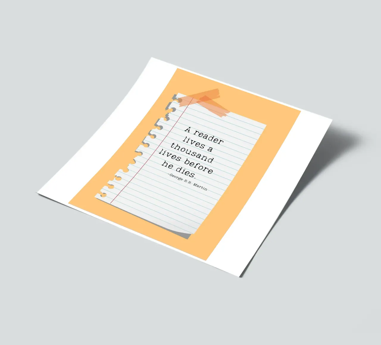 George R.R. Martin "Tausend Leben" Zitat Poster Stickerbogen von vintagepod
