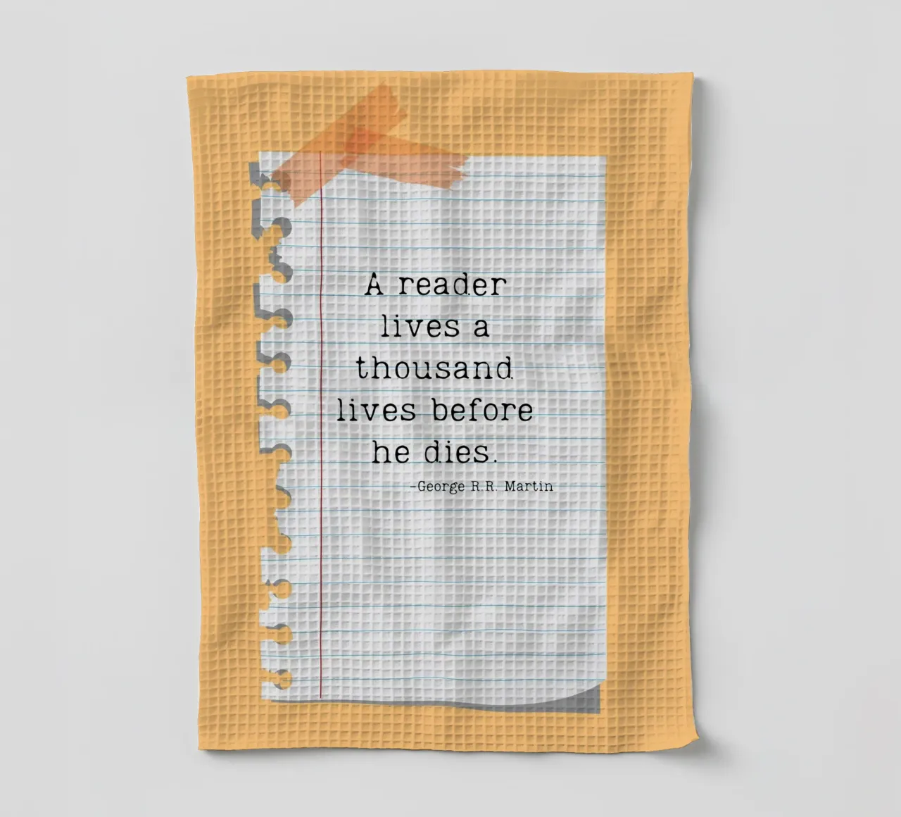 George R.R. Martin "Tausend Leben" Zitat Poster Geschirrtuch von vintagepod