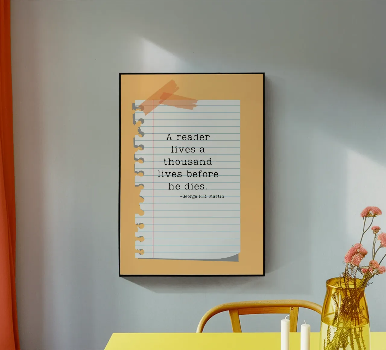Poster con citazione di George R.R. Martin "Thousand Lives plexiglass da vintagepod