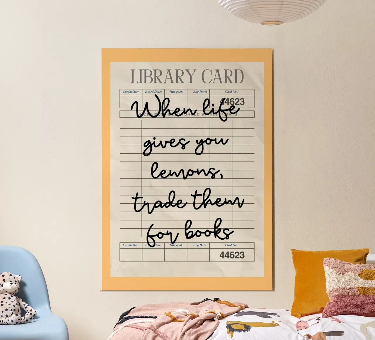 "Quando la vita ti dà i limoni": un poster spiritoso per la biblioteca poster con telaio in legno da vintagepod