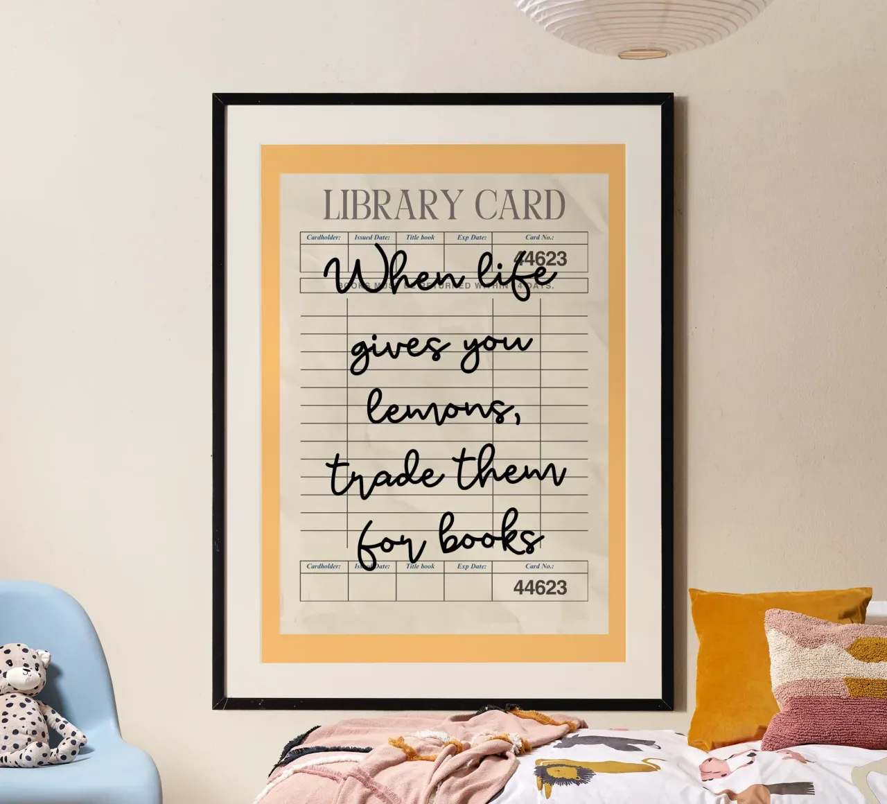 "Quando la vita ti dà i limoni": un poster spiritoso per la biblioteca poster con telaio in legno da vintagepod