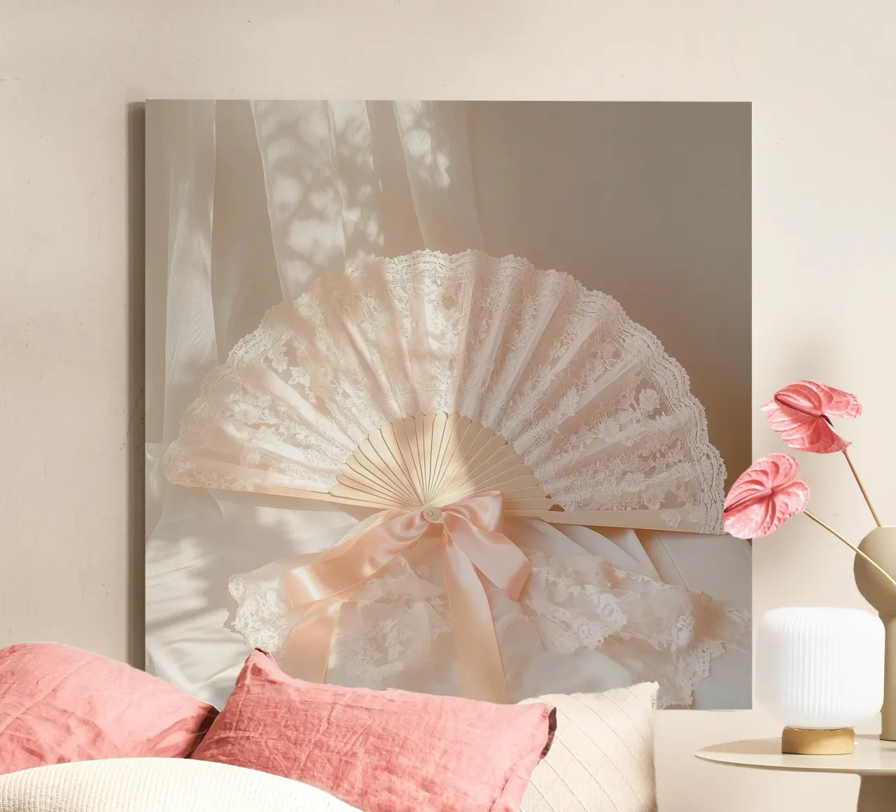 Whispers in Pink canvas met Baklijst van StillVibe Home
