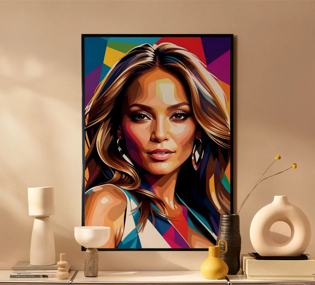 Jennifer Lopez wpap poster con telaio in alluminio da BONANZA