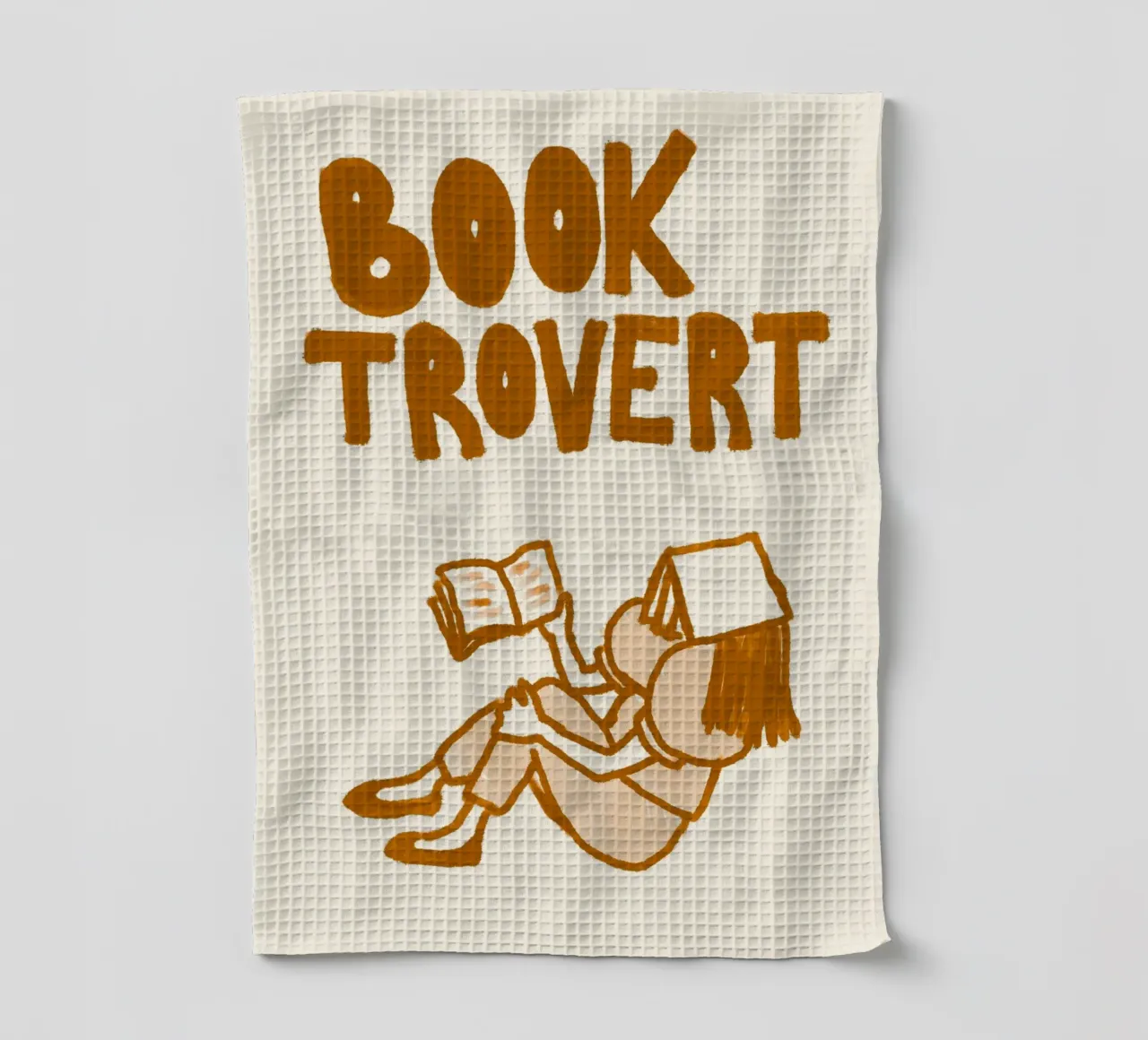 Impression d'art "Booktrovert" pour amoureux de la lecture - Cozy Minimalist Post torchon de vintagepod