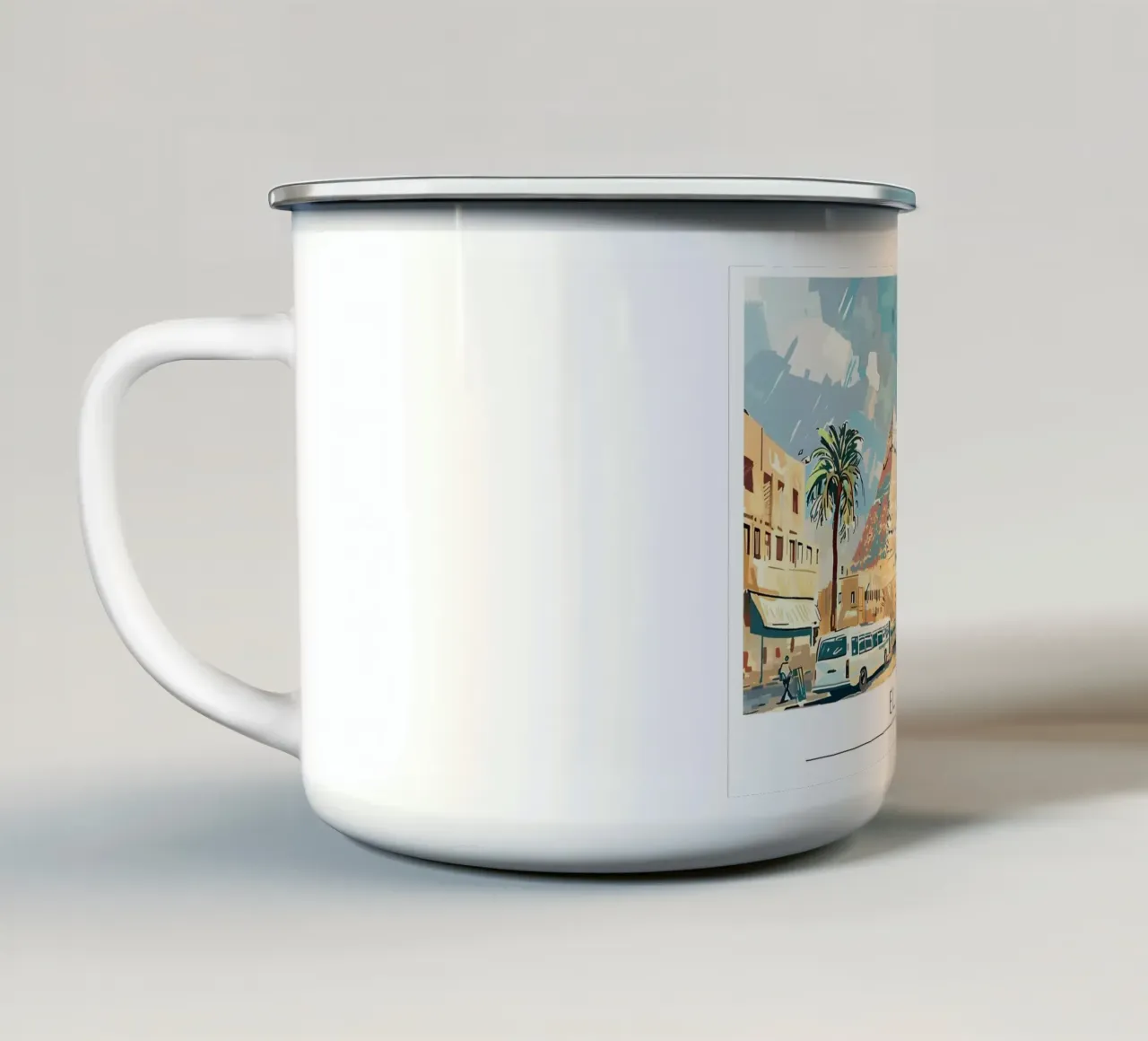 Caïro Gizeh Piramides Retro Reisposter emaille mok van homdeco