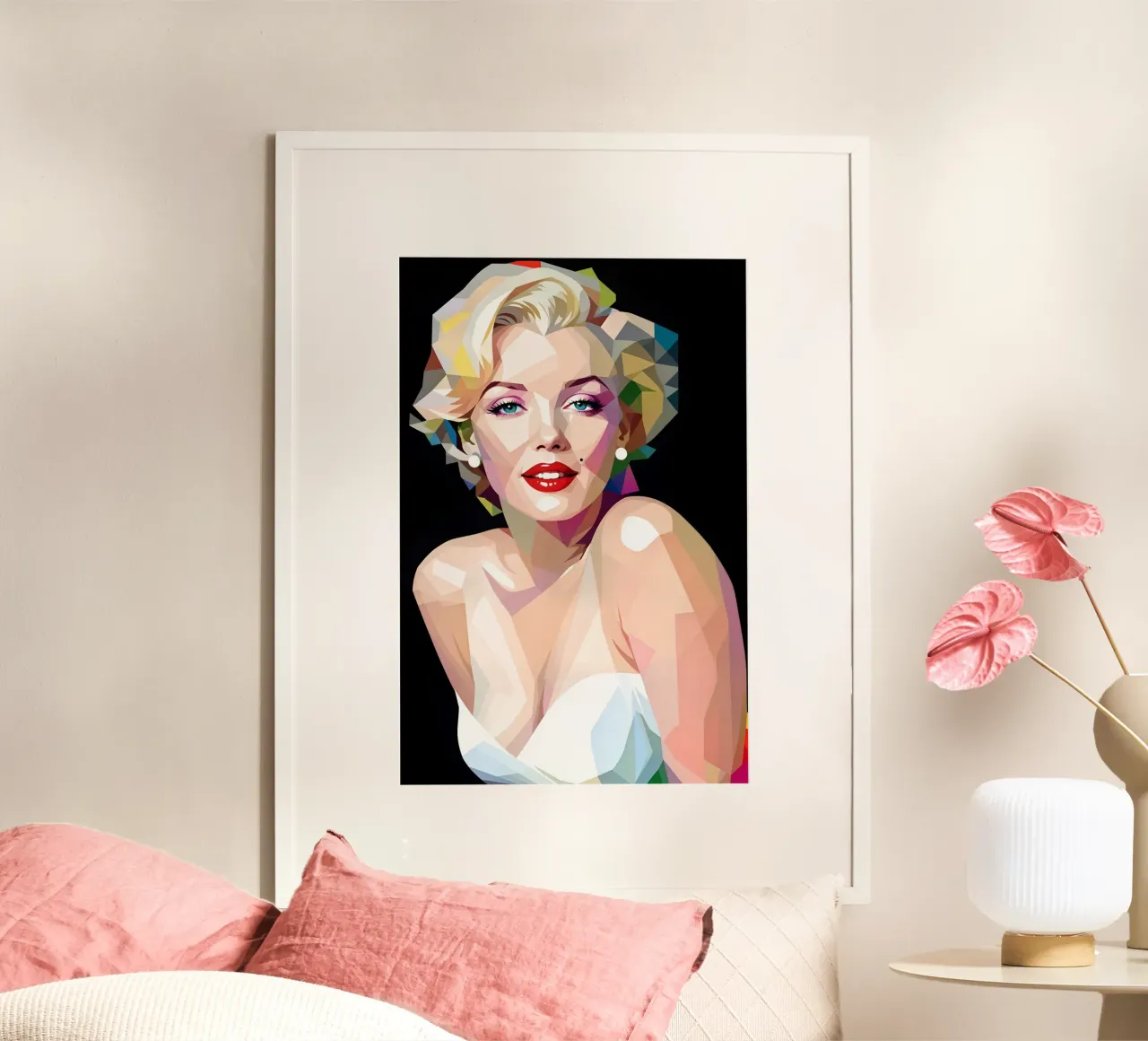 Ritratto di Marilyn Monroe poster con telaio in legno da BONANZA