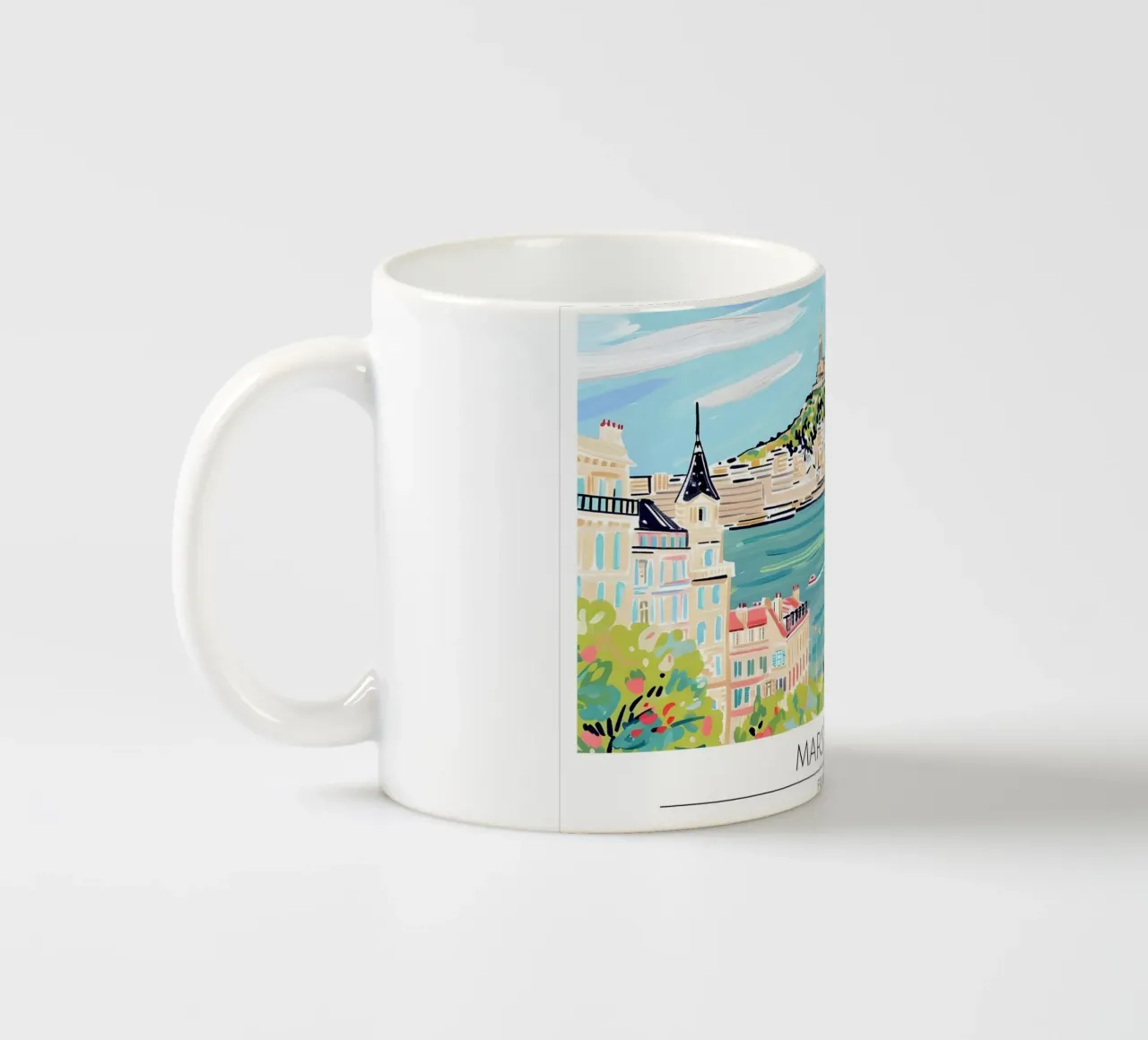 Marsiglia Notre-Dame de la Garde Manifesto d'epoca tazza in ceramica da homdeco