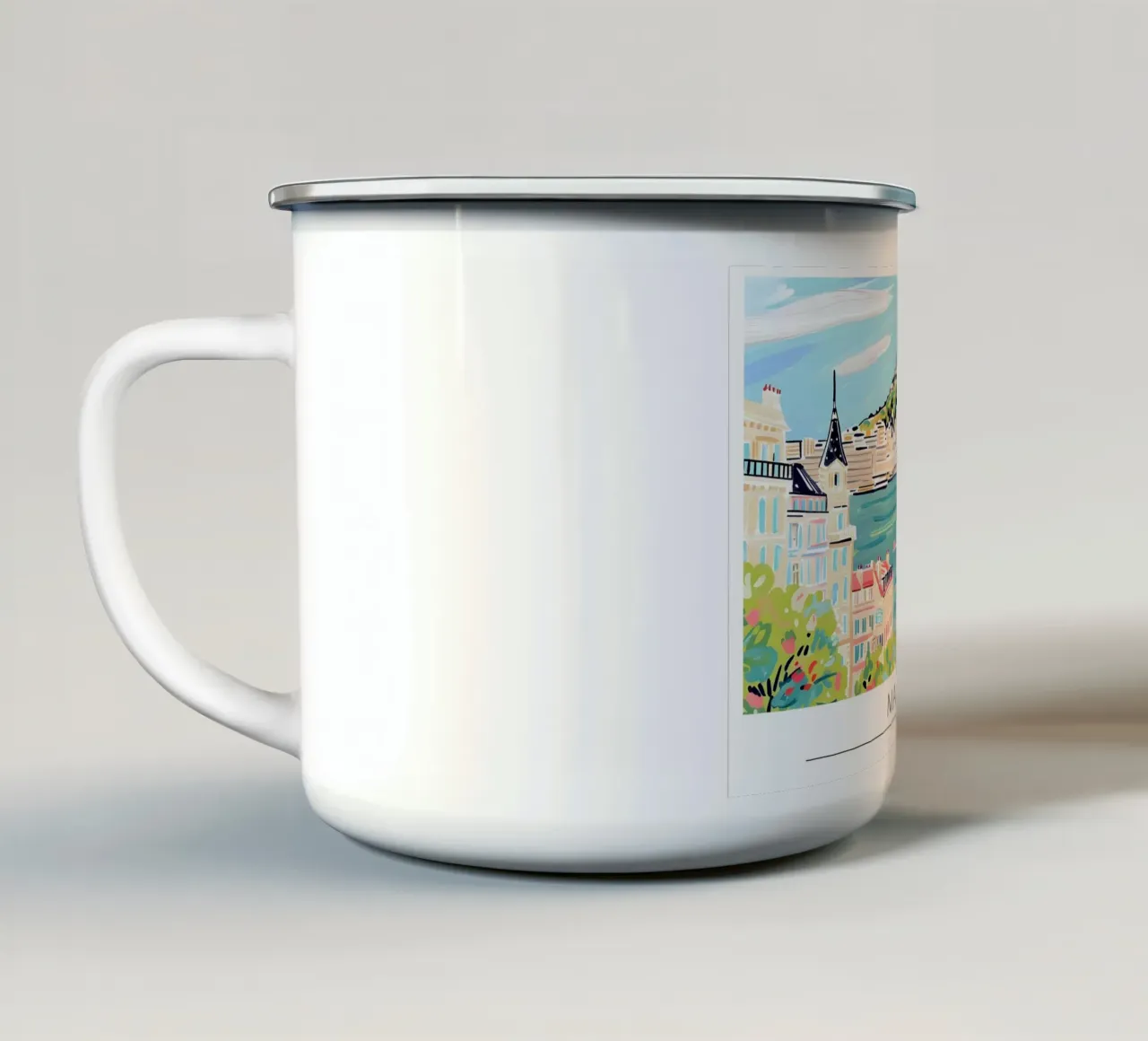 Marsiglia Notre-Dame de la Garde Manifesto d'epoca tazza in smalto da homdeco