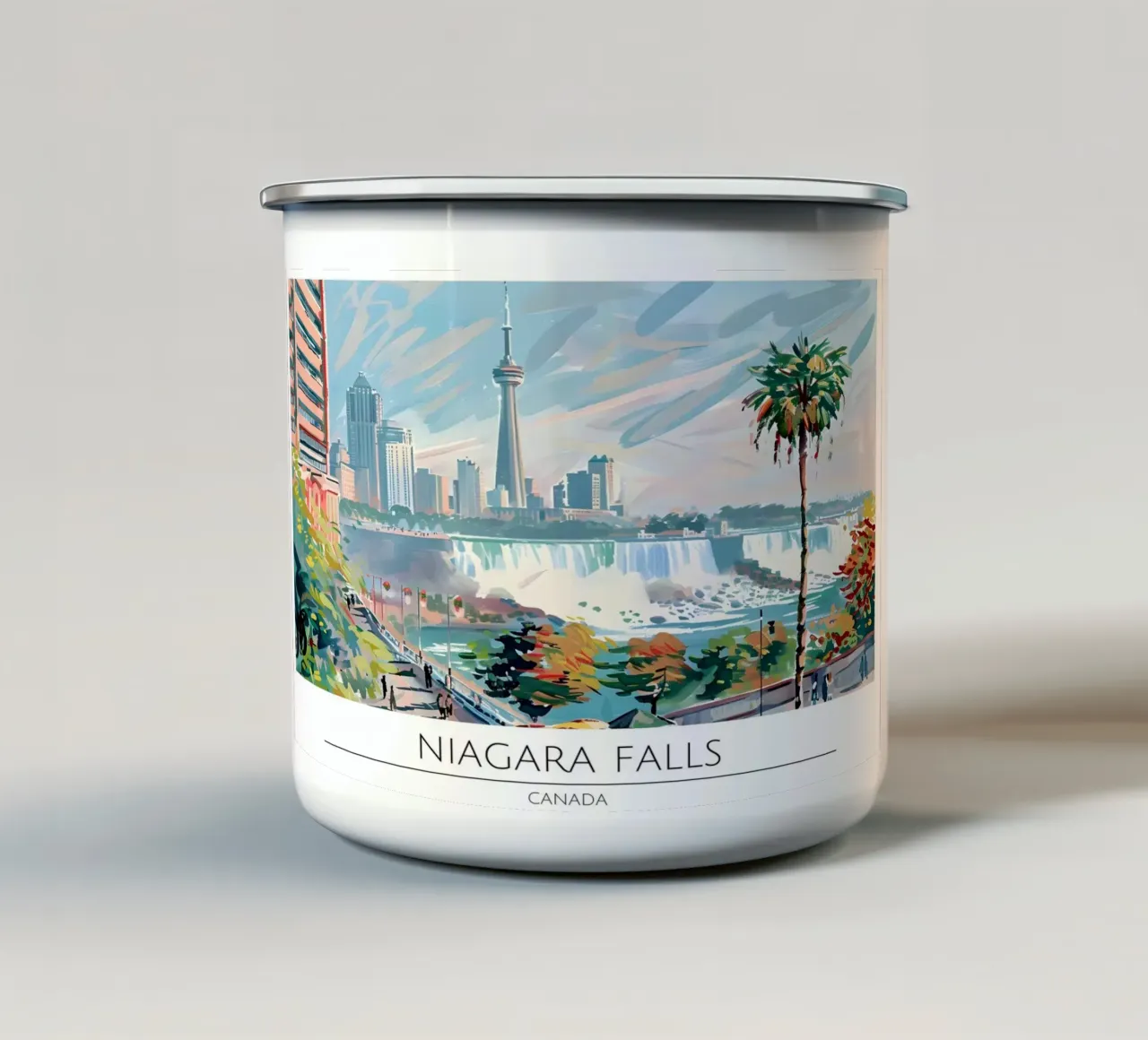Niagara Falls Toronto Skyline Retro Poster tazza in smalto da homdeco