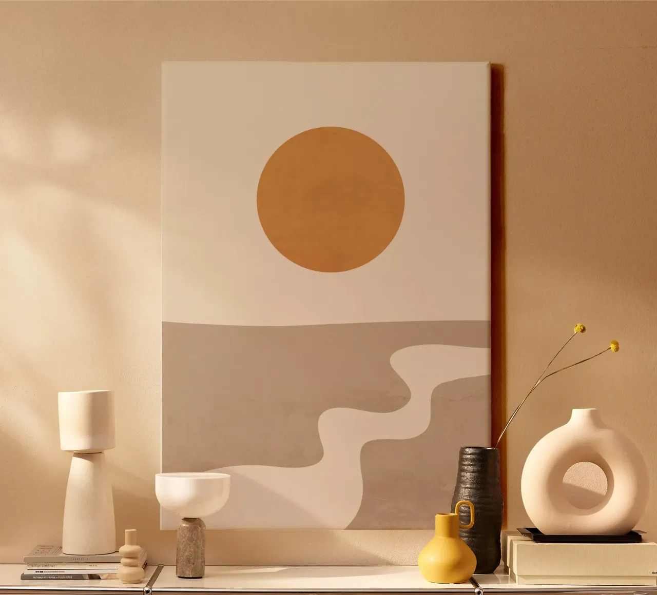 Minimal Abstract Art Landscape 6 canvas by ThingDesign