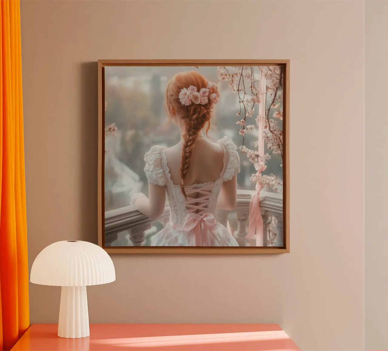 Sussurri in rosa tela con Cornice a cassetta da StillVibe Home
